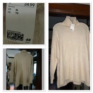 Cream wool turtleneck by H&M